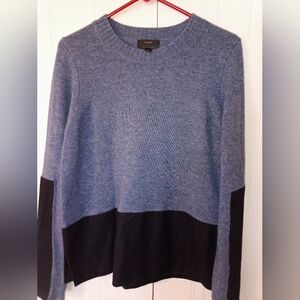 J.Crew Women's Blue Colorblock Sweater With Cashmere Size M